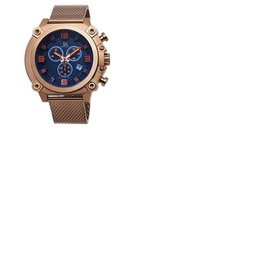 Joshua And Sons Joshua & Sons Chronograph Blue Dial Rose Gold-tone Mens Watch JS58RG