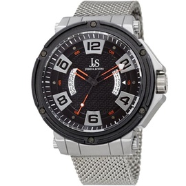 Joshua And Sons MEN'S Stainless Steel Mesh Black Dial Watch JX132RD