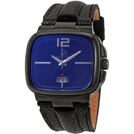 Joshua And Sons MEN'S Black Genuine Leather Blue Dial JX117BU