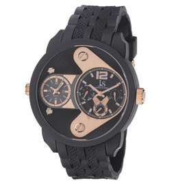 Joshua And Sons MEN'S Silicone Black Textured Dial JS52RG
