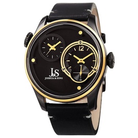 Joshua And Sons MEN'S Black Genuine Leather & Dial JX118BKYG
