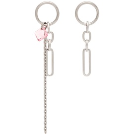 주스틴 클렁퀘 Justine Clenquet SSENSE Exclusive Silver & Pink Paloma Earrings 221235F022003