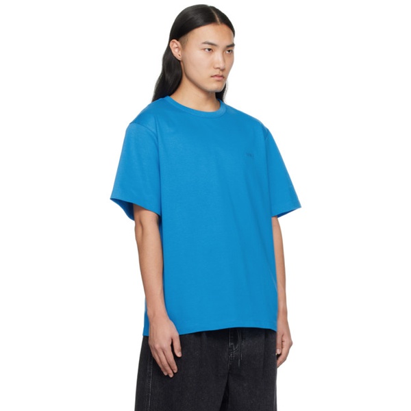  준지 Juun.J Blue Embroidered T-Shirt 241343M213011