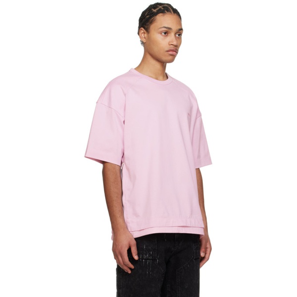  준지 Juun.J Pink Side Zip T-Shirt 241343M213012