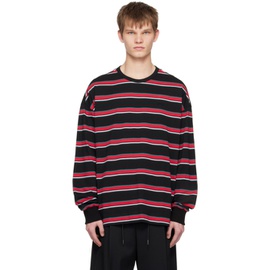 준지 Juun.J Black Striped Long Sleeve T-Shirt 231343M213010