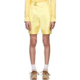 강혁 KANGHYUK Yellow Pleated Shorts 231054M193002