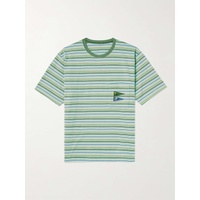 KAPITAL Logo-Appliqued Striped Cotton-Jersey T-Shirt 1647597309323276
