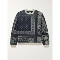 KAPITAL Bandana-Print Cotton-Jersey and Quilted Shell Sweatshirt 20346390236275796