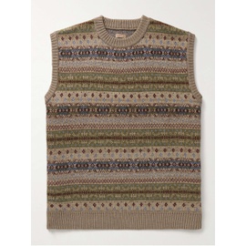 KAPITAL Fair Isle Wool-Blend Sweater Vest 1647597325373047