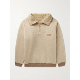KAPITAL Alpine Logo-Appliqued Fleece-Lined Knitted Half-Zip Sweatshirt 1647597325373085
