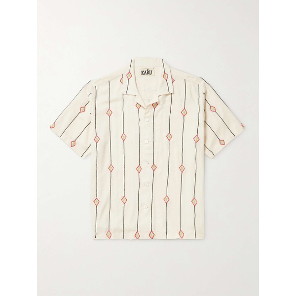  KARTIK RESEARCH Camp-Collar Embellished Cotton-Jacquard Shirt 1647597299288154