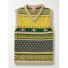 KENZO Textured Fair Isle Wool-Jacquard Sweater Vest 1647597313253463