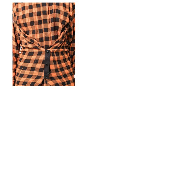  Kenzo Ladies Check Print Wool Blend Shirt FB62CH0455AH-17