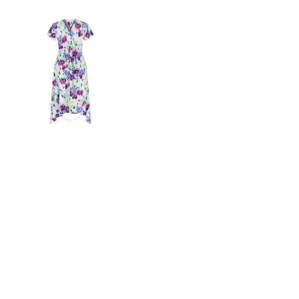  Kenzo Ladies Wisteria Asymmetric Dress With Blurred Floral Print FC52RO0599P1-66