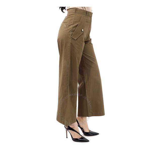  Kenzo Ladies Taupe Cropped Flared Cotton Trousers FB62PA0365AB-92