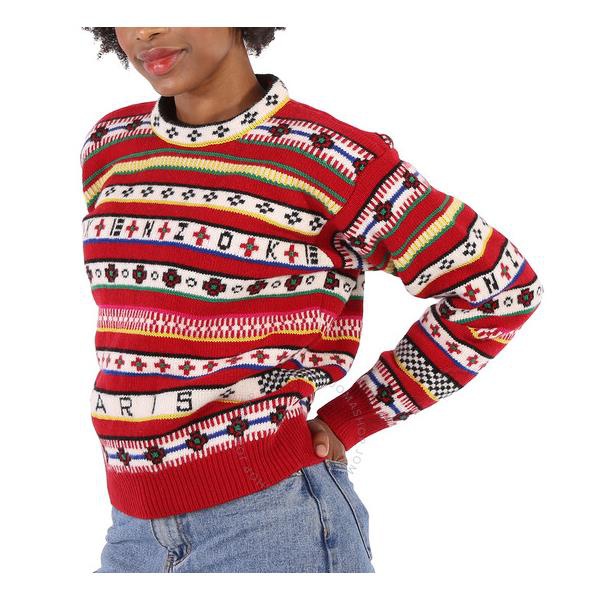  Kenzo Fairisle Intarsia Striped Wool And Cotton Sweater FC62PU3173CH-21