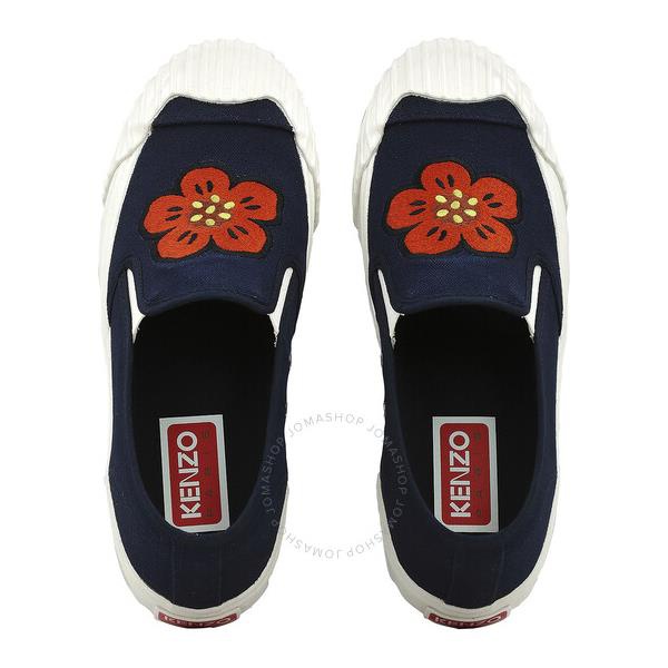  Kenzo Midnight Blue Boke Flower school Slip-On Sneakers FD55SN005F73.77
