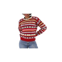 Kenzo Fairisle Intarsia Striped Wool And Cotton Sweater FC62PU3173CH-21