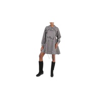 Kenzo Ladies Misty Grey Gingham-Check Midi Dress, Brand Size 36 (US Size 4) FC62RO1039FD-96