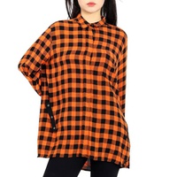 Kenzo Ladies Check Print Wool Blend Shirt FB62CH0455AH-17