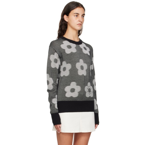  Black & White Kenzo Paris Flower Spot Sweater 232387F096000