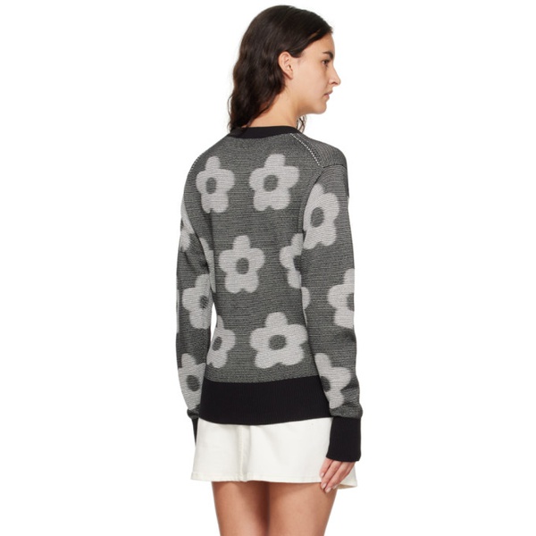 Black & White Kenzo Paris Flower Spot Sweater 232387F096000
