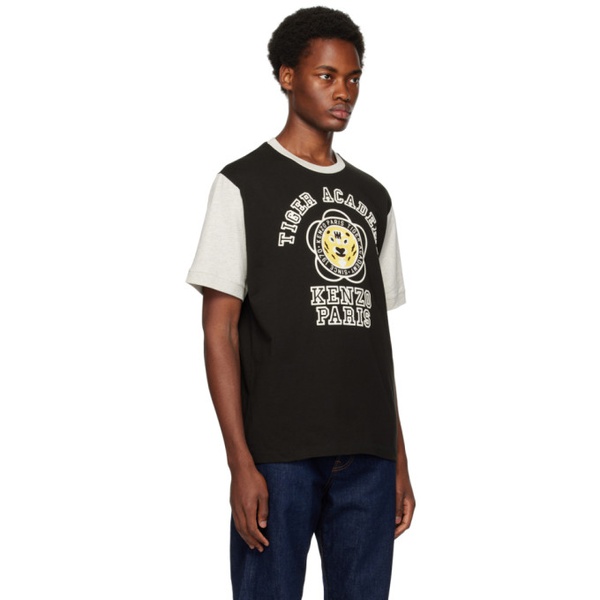  Black Kenzo Paris Tiger Academy T-Shirt 232387M213030