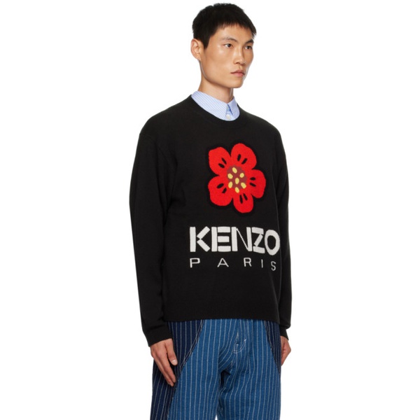  Black Kenzo Paris Boke Flower Sweater 232387M201007