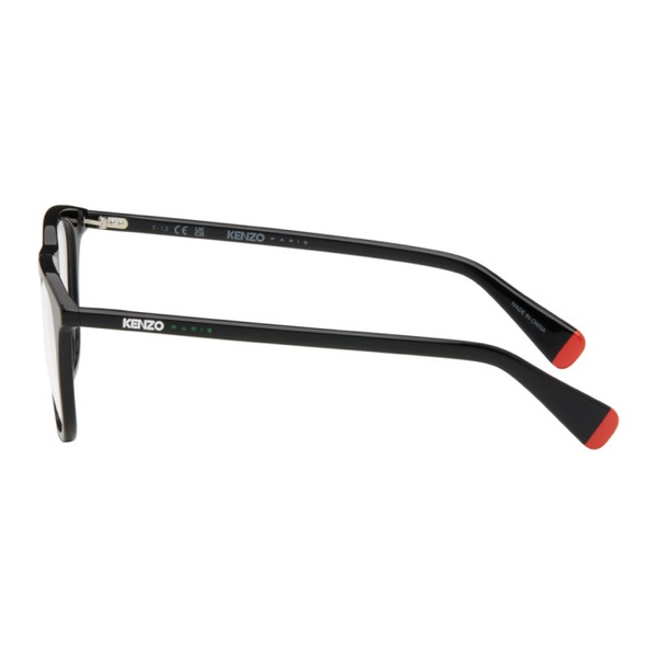  Black Kenzo Paris Square Glasses 241387M133001