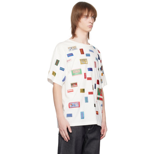 White Kenzo Paris Archives Labels T-Shirt 231387M213012
