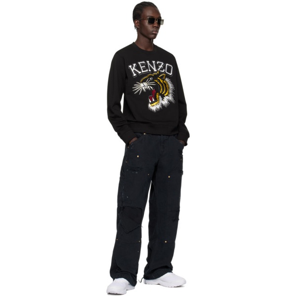 Black Kenzo Paris Tiger Varsity Sweatshirt 241387M204004