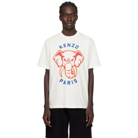 White Kenzo Paris Elephant Varsity Jungle T-Shirt 241387M213027