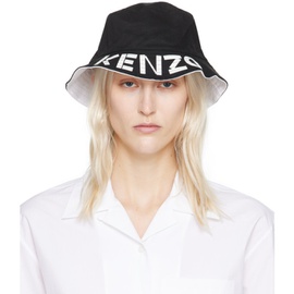 Black & White Kenzo Paris Reversible Graphy Bucket Hat 241387F015000