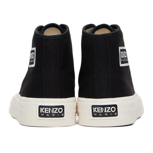  Black Kenzo Paris Foxy High-Top Canvas Sneakers 241387M236000