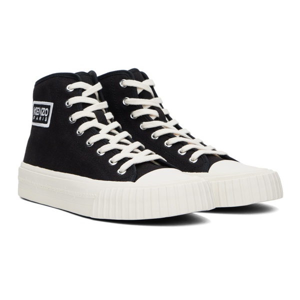  Black Kenzo Paris Foxy High-Top Canvas Sneakers 241387M236000