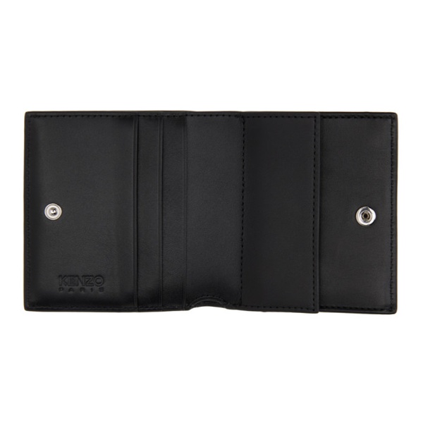  Black Kenzo Paris Mini Varsity Leather Wallet 241387M164002