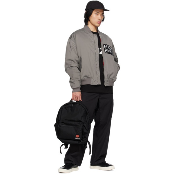  Kenzo Black Crest Backpack 231387M166003