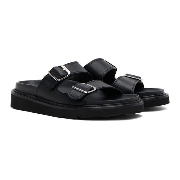  Black Kenzo Paris Kenzo Matto Leather Sandals 241387M234002