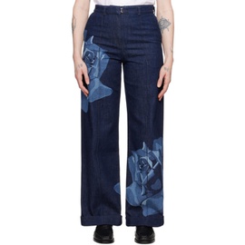 Indigo Kenzo Paris Rose Tailored Jeans 241387F069000