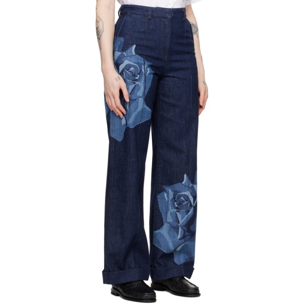  Indigo Kenzo Paris Rose Tailored Jeans 241387F069000