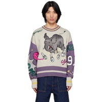 Gray & Purple Kenzo Paris Bowling Elephant Sweater 231387M201008