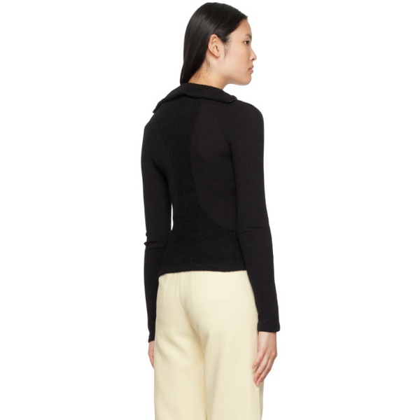  기준 Kijun Black Half-Zip Sweater 232586F097001