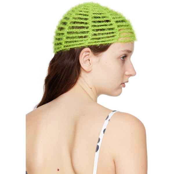  기준 Kijun Green Crochet Beanie 231586F014000