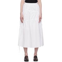 기준 Kijun White Drawstring Maxi Skirt 241586F093007