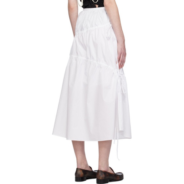  기준 Kijun White Drawstring Maxi Skirt 241586F093007