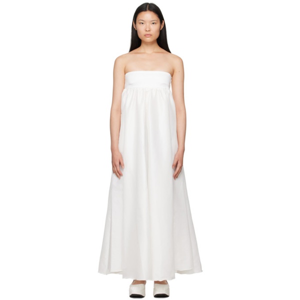  키카 바르가스 Kika Vargas SSENSE Exclusive White Maxi Dress 232593F055000