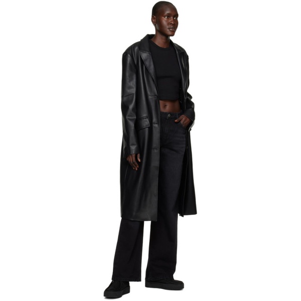 몽클레어 수비 Ksubi Black Zephyr Duster Faux-Leather Coat 231088F059000