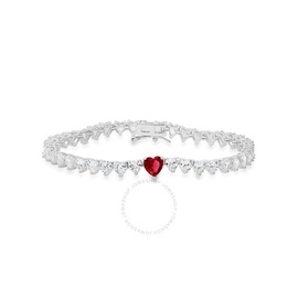 Kylie Harper Sterling Silver Ruby CZ Heart-cut Tennis Bracelet - 7.25 02-016-DSB