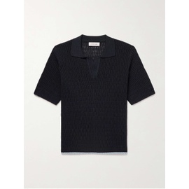 LE 17 SEPTEMBRE Open-Knit Ribbed Linen-Blend Polo Shirt 1647597329089175