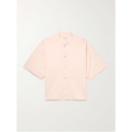 LE 17 SEPTEMBRE Grandad-Collar Perforated Cotton-Blend Seersucker Shirt 1647597329089143